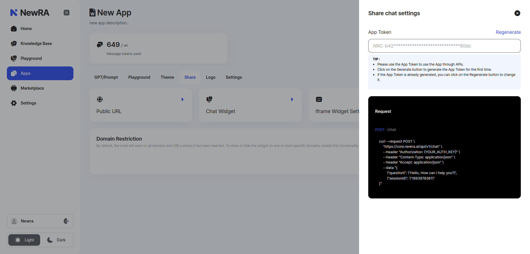 Account API key generation