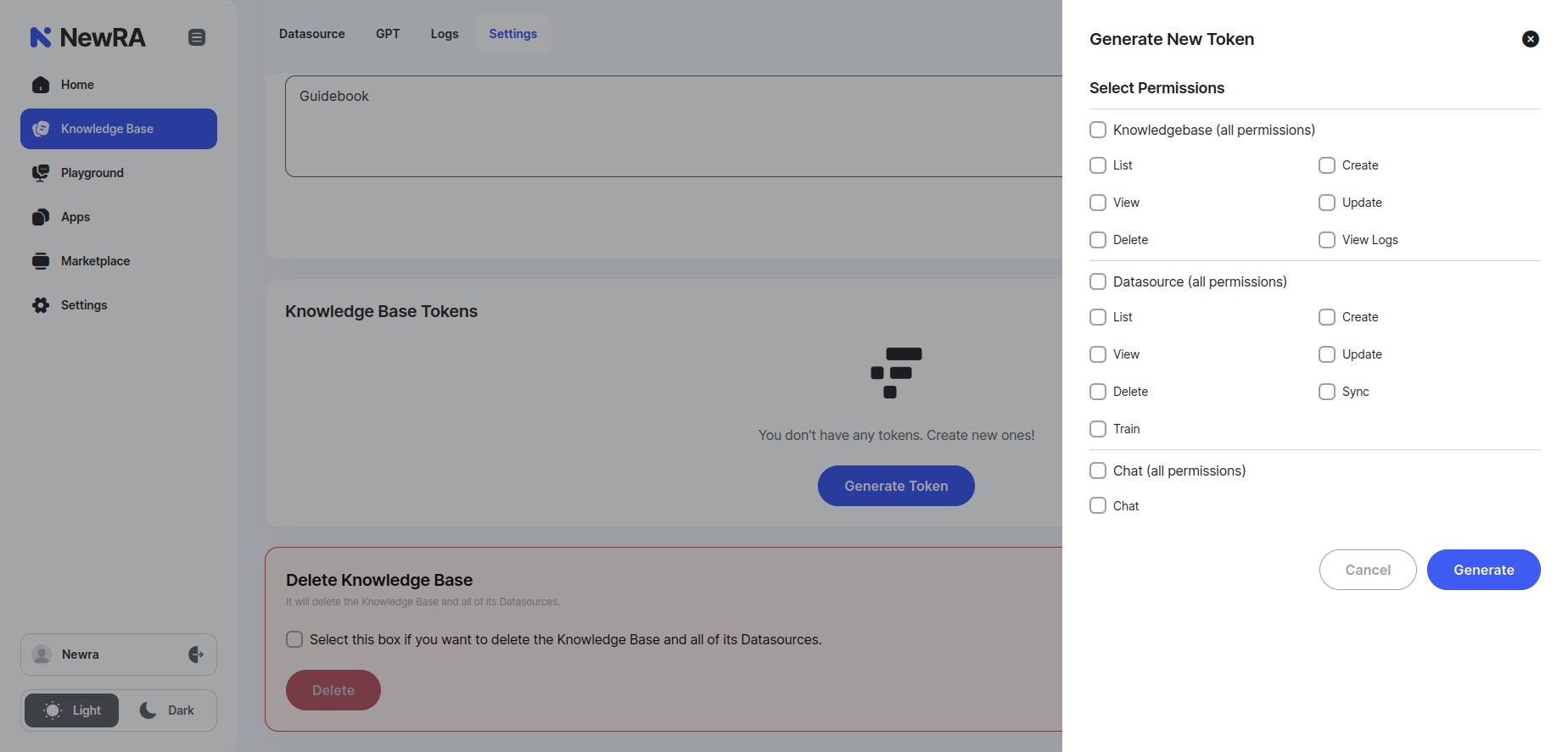 Account API key generation